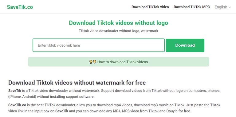 Tiktok without download watermark video Download TikTok